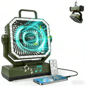 4‑in‑1 Rechargeable Camping Fan Green